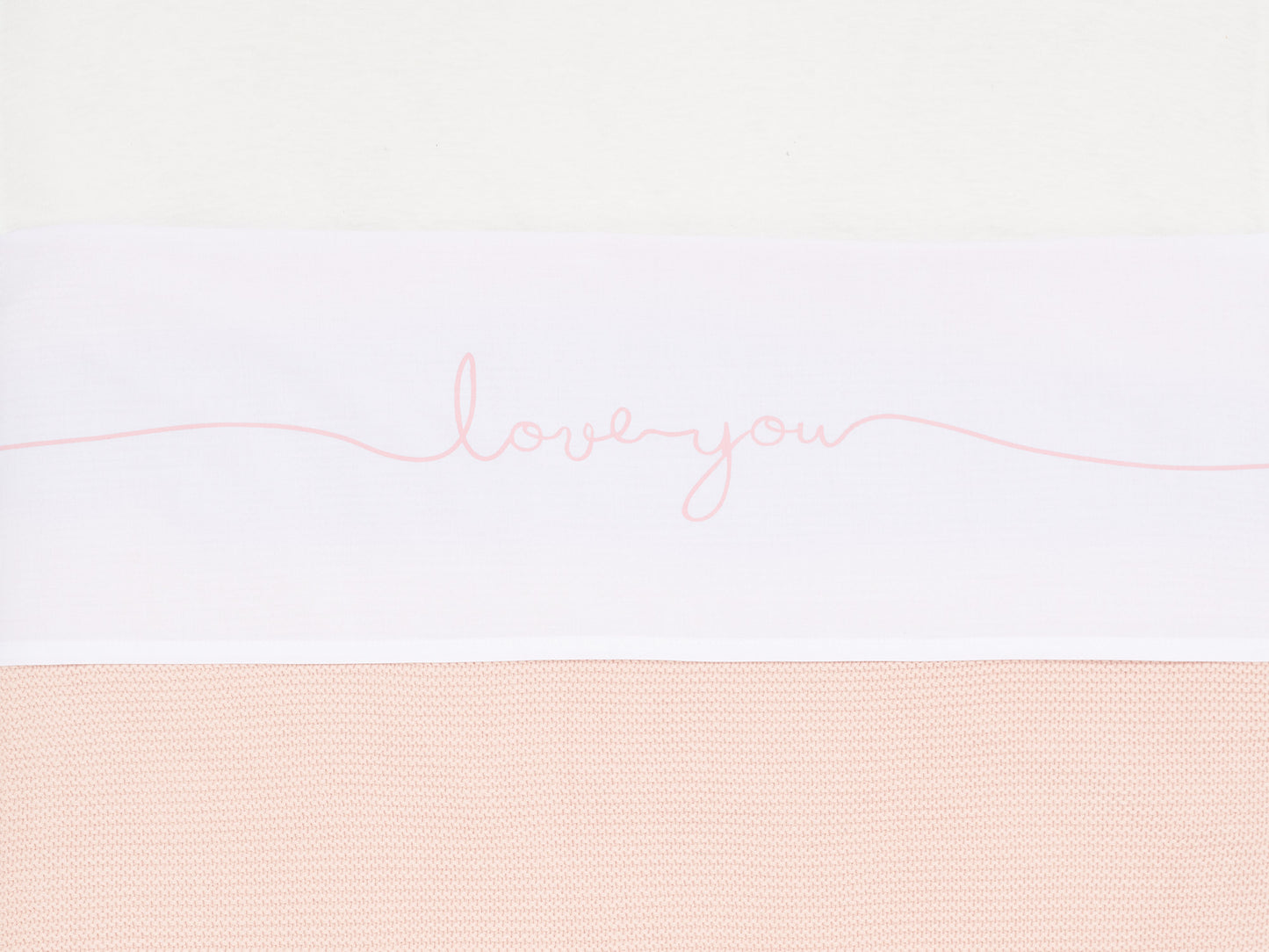 Jollein Bettlaken Wiege 75x100 cm - Love you - Pale Pink