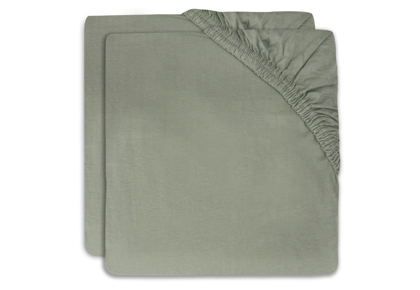 Jollein Hoeslaken Wieg Jersey 40x80/90cm - Ash Green - 2 Stuks