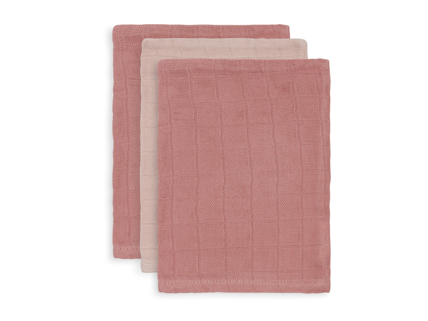 Jollein Hydrofiel Washandje Bamboe Katoen - Pale Pink - 3 Stuks