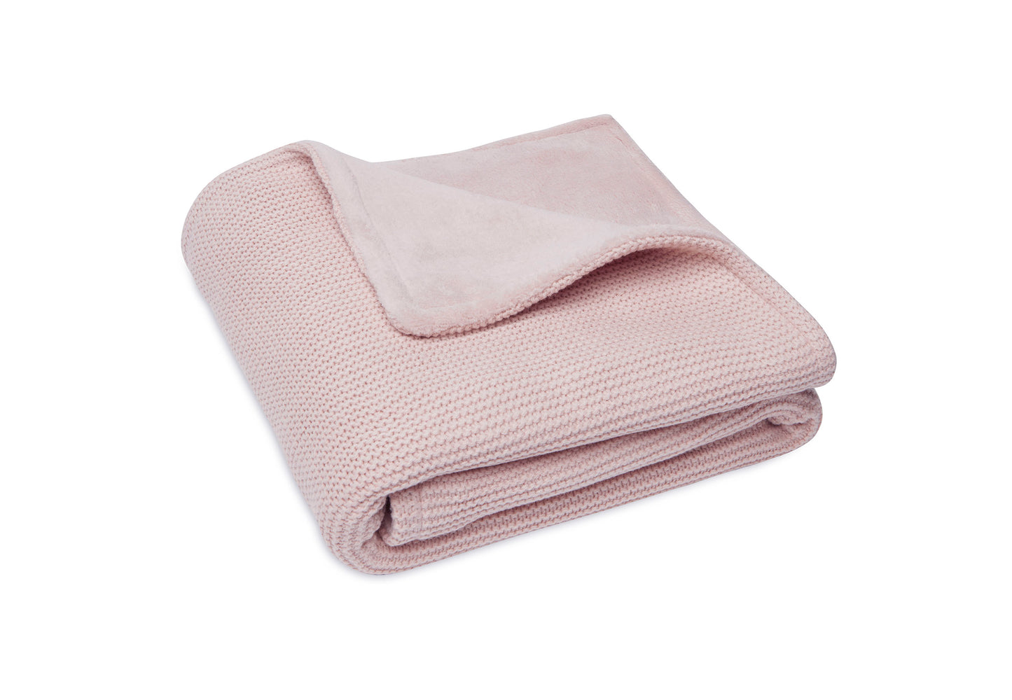 Jollein Wiegdeken 75x100cm Basic Knit Pale Pink/Fleece