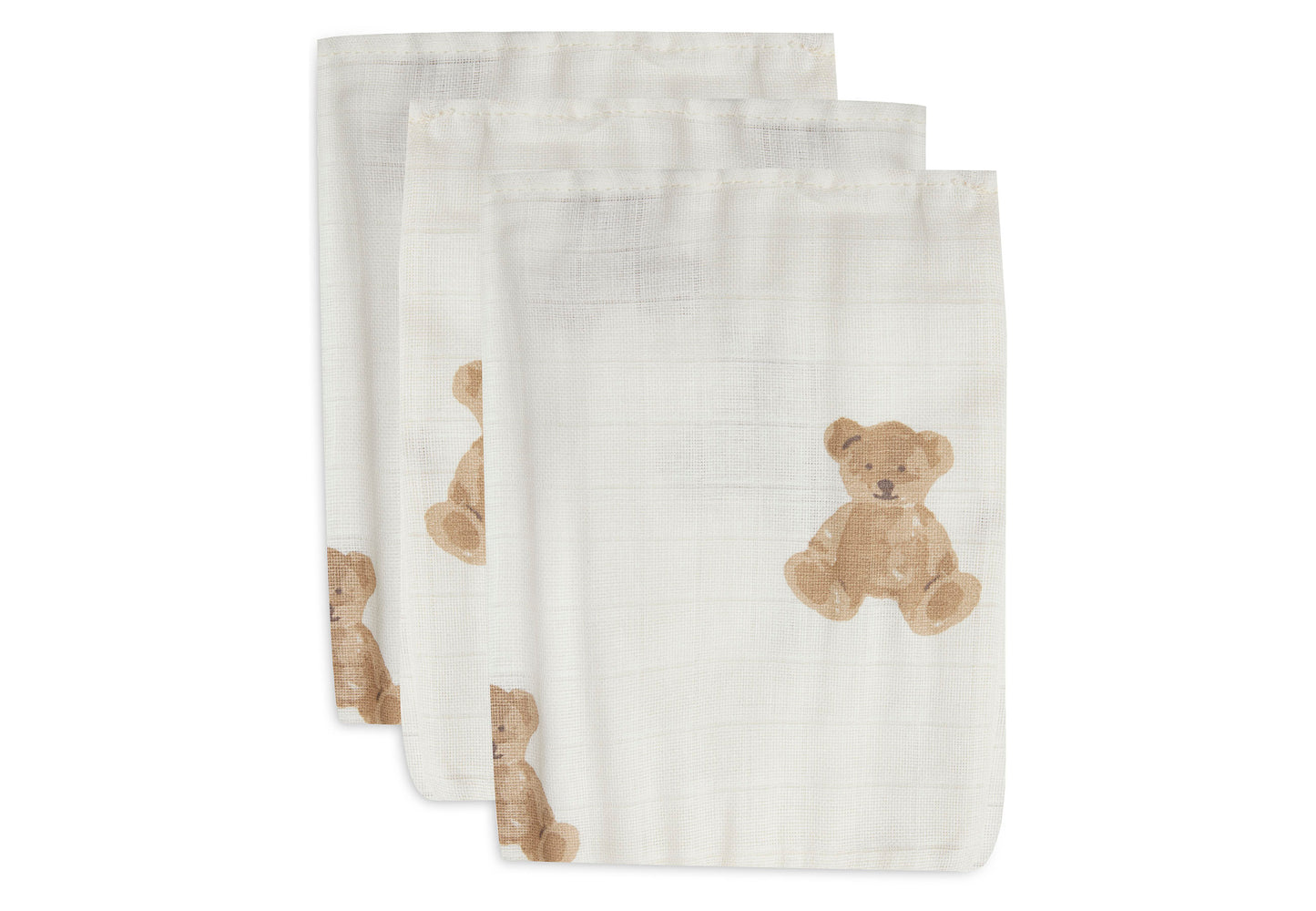 Jollein Washandje Hydrofiel Teddy bear (3pack)